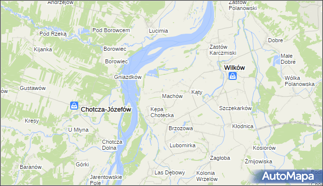 mapa Machów, Machów na mapie Targeo