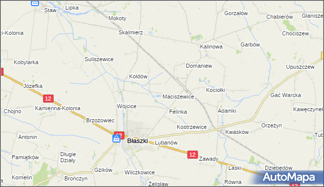 mapa Maciszewice, Maciszewice na mapie Targeo