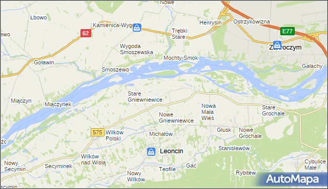 mapa Mała Wieś przy Drodze, Mała Wieś przy Drodze na mapie Targeo