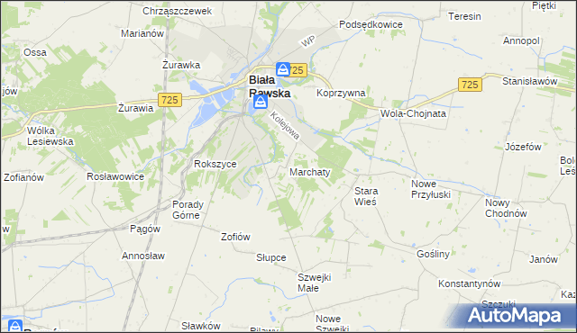 mapa Marchaty, Marchaty na mapie Targeo