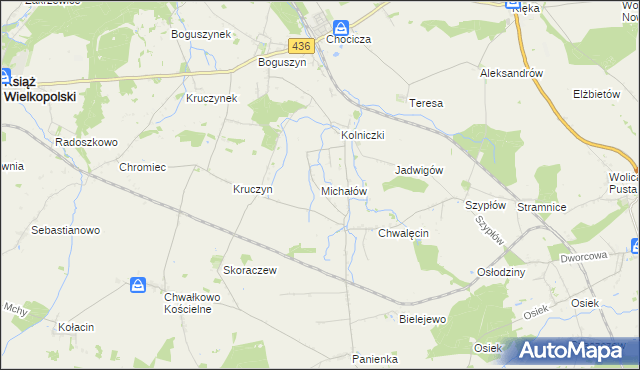 mapa Michałów gmina Nowe Miasto nad Wartą, Michałów gmina Nowe Miasto nad Wartą na mapie Targeo