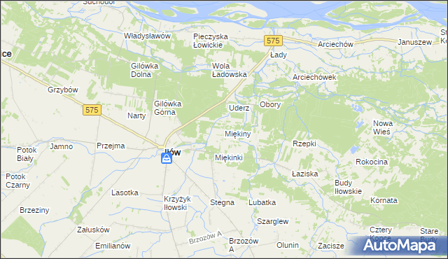 mapa Miękiny, Miękiny na mapie Targeo