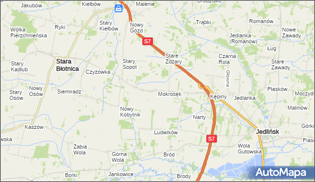 mapa Mokrosęk, Mokrosęk na mapie Targeo