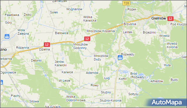 mapa Mroczków Duży, Mroczków Duży na mapie Targeo