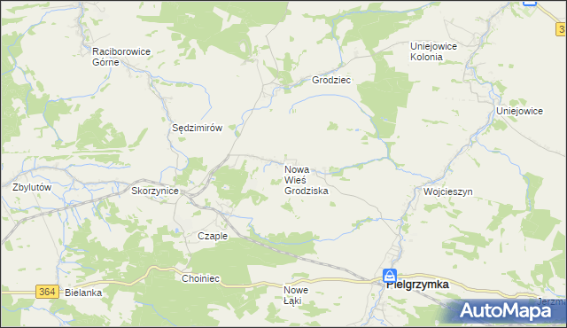 mapa Nowa Wieś Grodziska, Nowa Wieś Grodziska na mapie Targeo