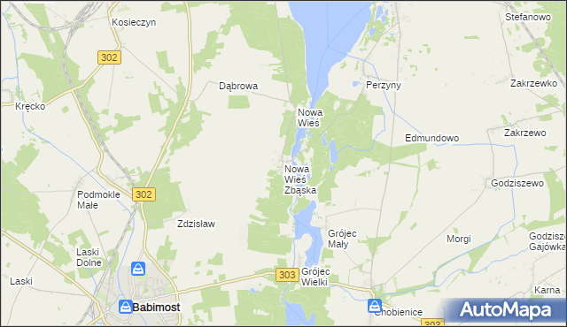 mapa Nowa Wieś Zbąska, Nowa Wieś Zbąska na mapie Targeo