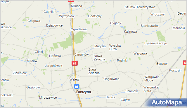 mapa Nowa Żelazna, Nowa Żelazna na mapie Targeo