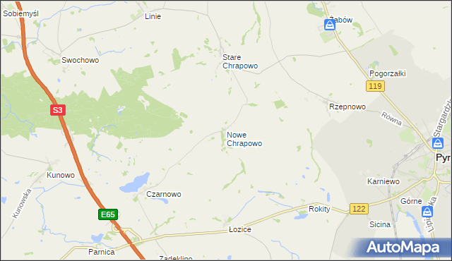 mapa Nowe Chrapowo, Nowe Chrapowo na mapie Targeo