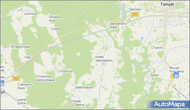 mapa Nowe Jastrzębsko, Nowe Jastrzębsko na mapie Targeo