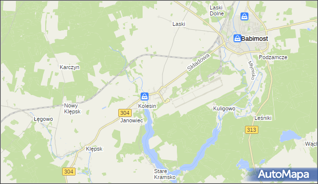 mapa Nowe Kramsko, Nowe Kramsko na mapie Targeo