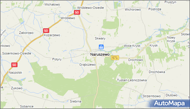 mapa Nowe Naruszewo, Nowe Naruszewo na mapie Targeo