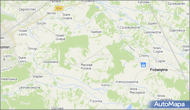 mapa Nowe Ręczaje, Nowe Ręczaje na mapie Targeo