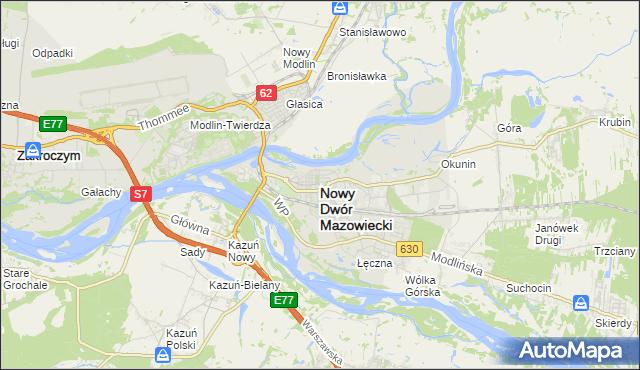 mapa Nowy Dwór Mazowiecki, Nowy Dwór Mazowiecki na mapie Targeo