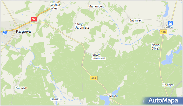 mapa Nowy Jaromierz, Nowy Jaromierz na mapie Targeo