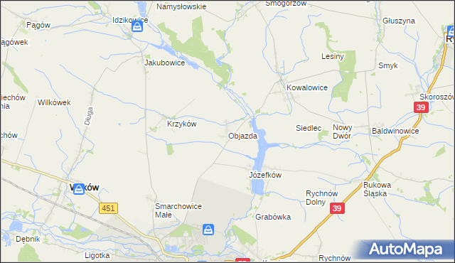 mapa Objazda gmina Namysłów, Objazda gmina Namysłów na mapie Targeo