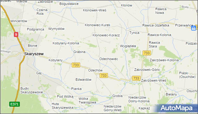 mapa Odechowiec, Odechowiec na mapie Targeo