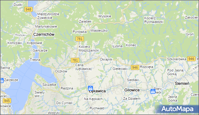 mapa Okrajnik, Okrajnik na mapie Targeo