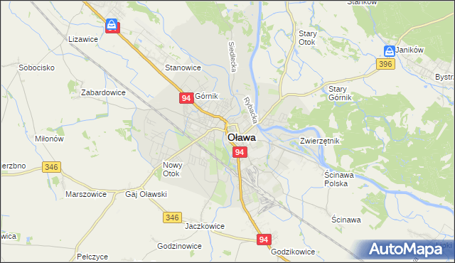 mapa Oława, Oława na mapie Targeo