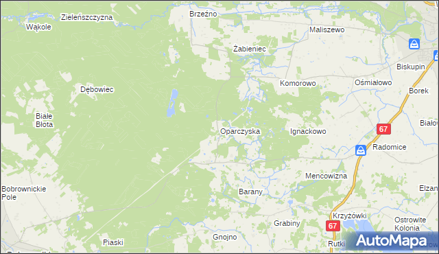 mapa Oparczyska, Oparczyska na mapie Targeo