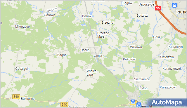 mapa Osola, Osola na mapie Targeo