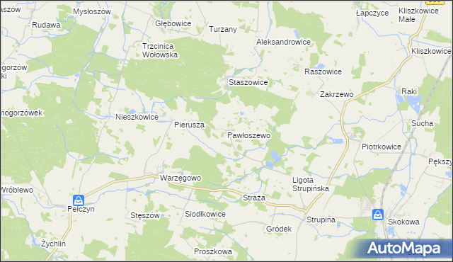 mapa Pawłoszewo, Pawłoszewo na mapie Targeo