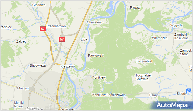 mapa Pawłówek-Gajówka, Pawłówek-Gajówka na mapie Targeo