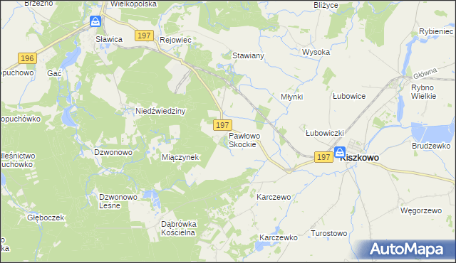 mapa Pawłowo Skockie, Pawłowo Skockie na mapie Targeo