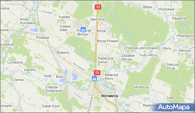 mapa Piaseczna Górka, Piaseczna Górka na mapie Targeo