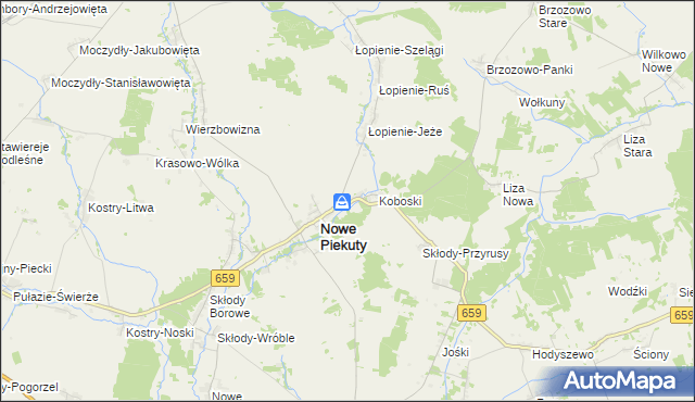 mapa Piekuty-Urbany, Piekuty-Urbany na mapie Targeo