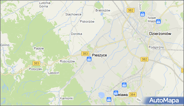 mapa Pieszyce, Pieszyce na mapie Targeo