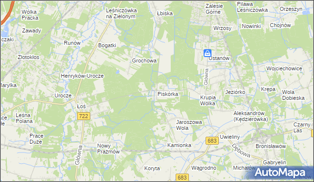 mapa Piskórka, Piskórka na mapie Targeo