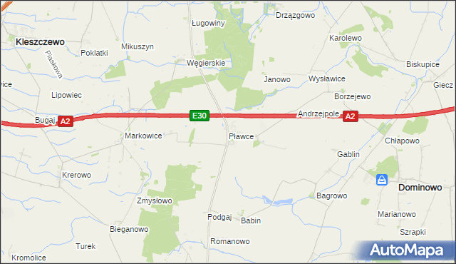 mapa Pławce, Pławce na mapie Targeo