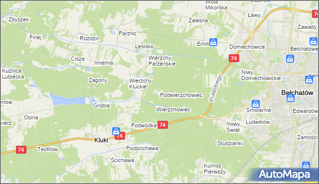 mapa Podwierzchowiec, Podwierzchowiec na mapie Targeo