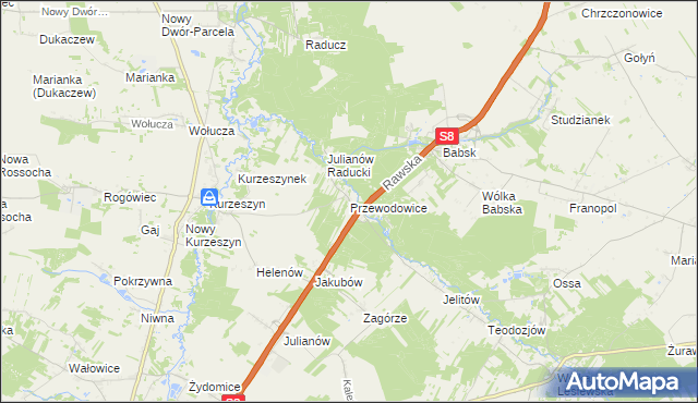 mapa Przewodowice, Przewodowice na mapie Targeo