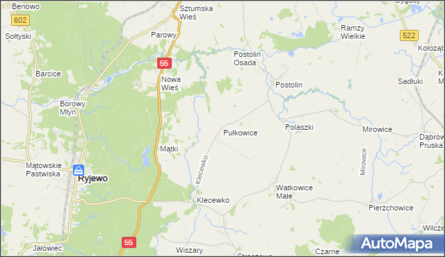 mapa Pułkowice, Pułkowice na mapie Targeo