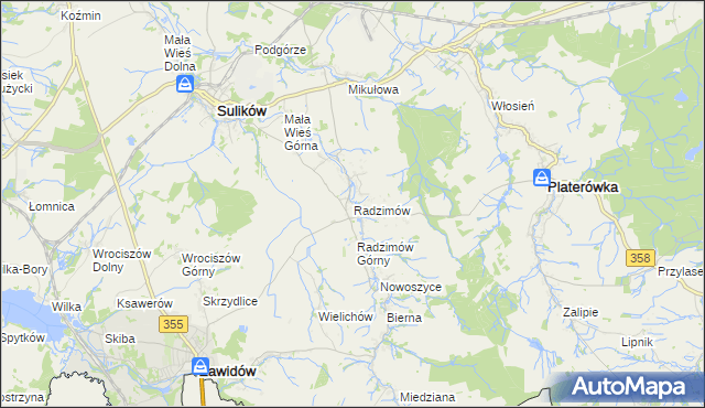 mapa Radzimów, Radzimów na mapie Targeo