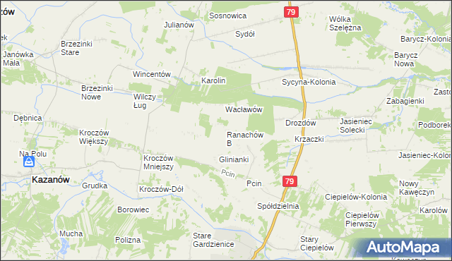 mapa Ranachów B, Ranachów B na mapie Targeo