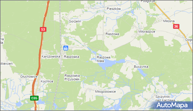 mapa Raszowa Mała, Raszowa Mała na mapie Targeo