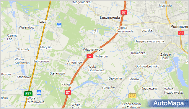 mapa Robercin, Robercin na mapie Targeo