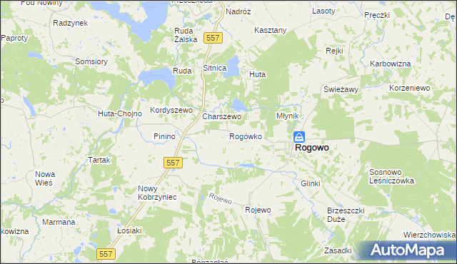 mapa Rogówko gmina Rogowo, Rogówko gmina Rogowo na mapie Targeo