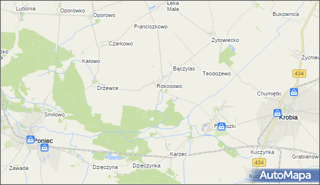 mapa Rokosowo Osada, Rokosowo Osada na mapie Targeo