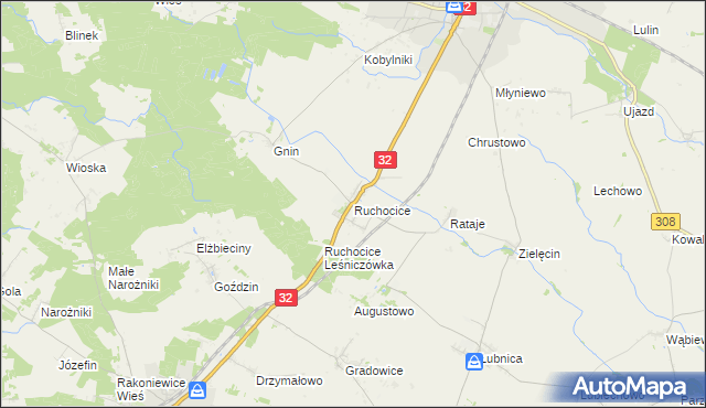 mapa Ruchocice, Ruchocice na mapie Targeo