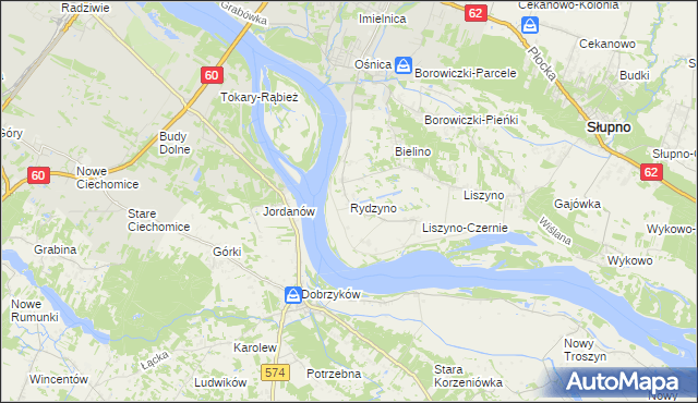 mapa Rydzyno, Rydzyno na mapie Targeo