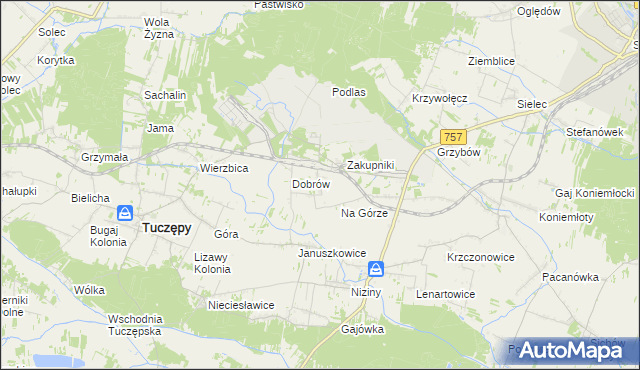 mapa Rzędów gmina Tuczępy, Rzędów gmina Tuczępy na mapie Targeo