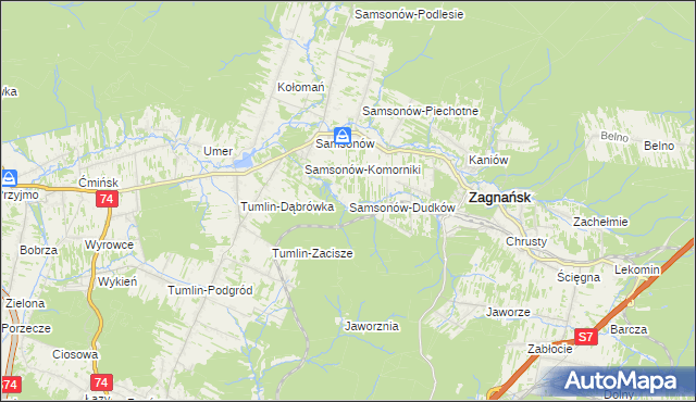 mapa Samsonów-Dudków, Samsonów-Dudków na mapie Targeo