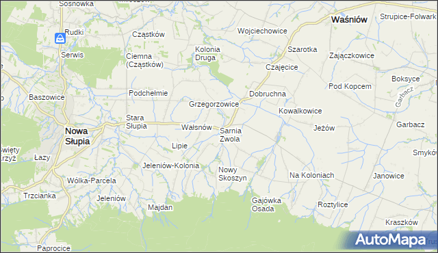 mapa Sarnia Zwola, Sarnia Zwola na mapie Targeo