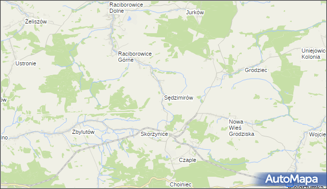 mapa Sędzimirów, Sędzimirów na mapie Targeo