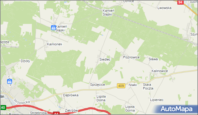 mapa Siedlec gmina Izbicko, Siedlec gmina Izbicko na mapie Targeo