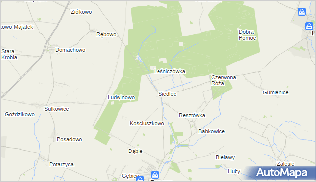mapa Siedlec gmina Pępowo, Siedlec gmina Pępowo na mapie Targeo