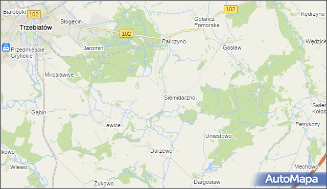 mapa Siemidarżno, Siemidarżno na mapie Targeo